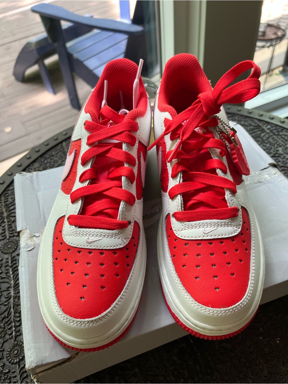 💕HTF NIKE AIR FORCE 1 VALENTINE’S DAY LIMITED EDITION SNEAKERS 5.5 Y 7 38 EU - Picture 12 of 15